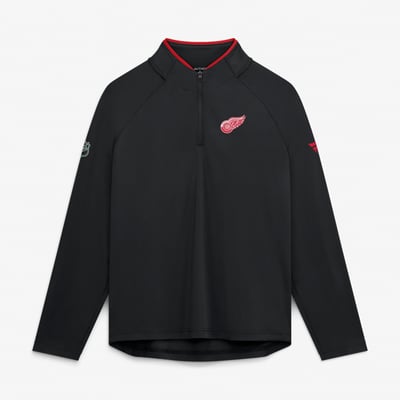 Pull-over léger à col zippé Detroit Red Wings Fanatics Authentic Pro Rink pour femme - Noir
