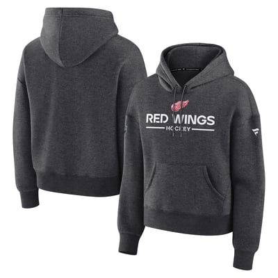 Women's Detroit Red Wings Fanatics Charcoal Authentic Pro Primary Pullover Hoodie
