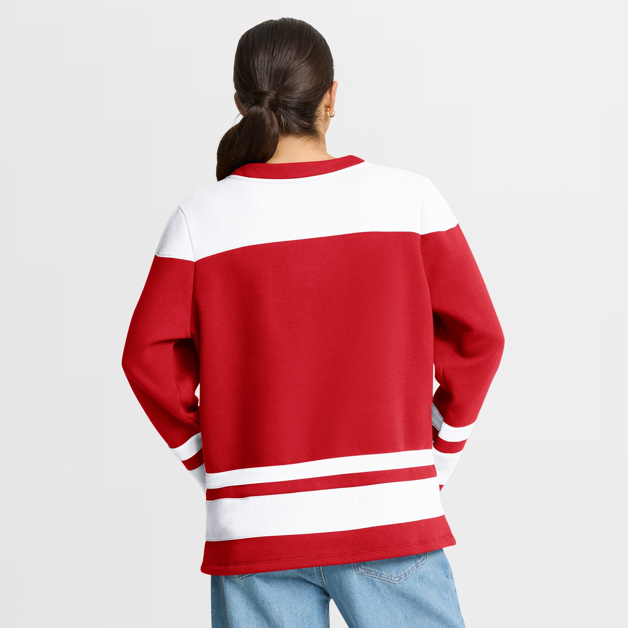 Sweat-shirt à lacets manches longues Icing Red Detroit Wings pour femmes Fanatics