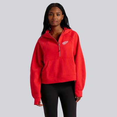Detroit Red Wings lululemon Women's Scuba Oversized Half-Zip Hoodie - True Red