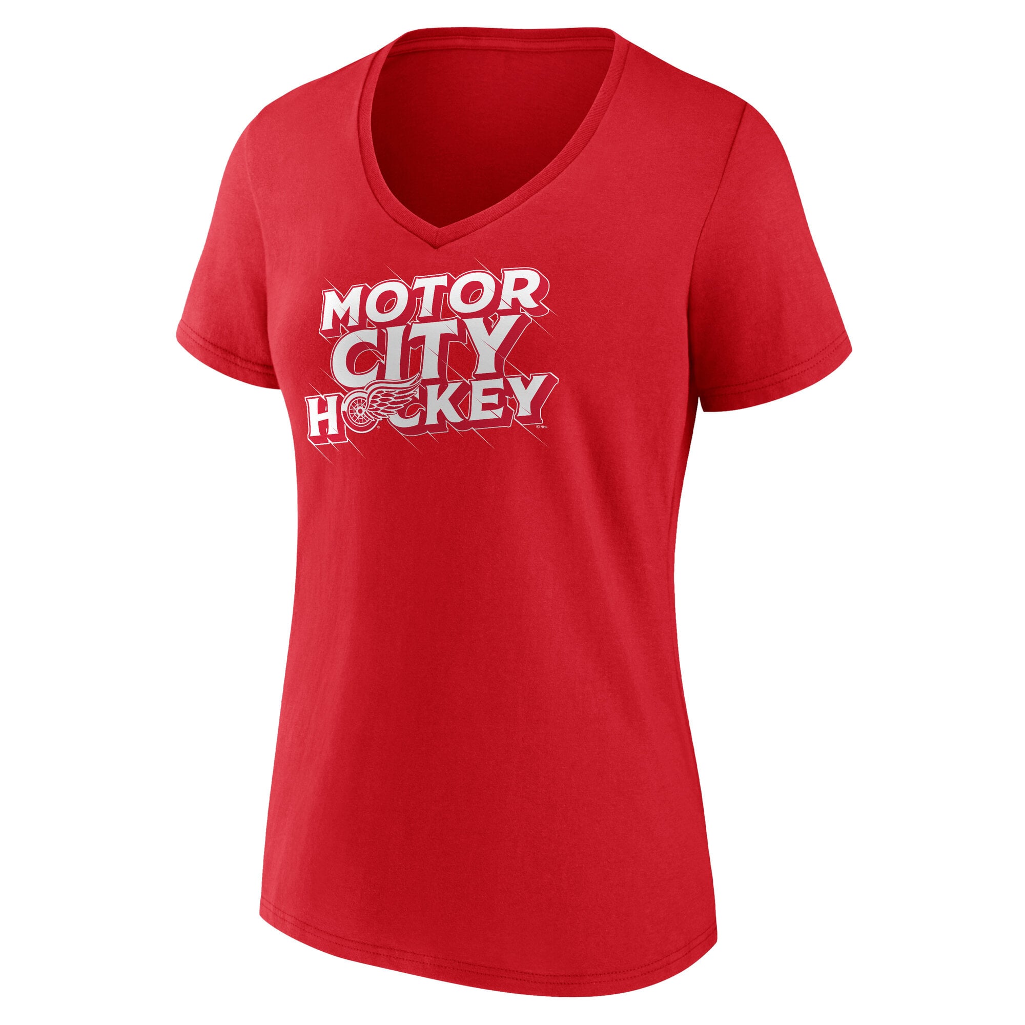 T-shirt à col en V rouge Detroit Red Wings pour femmes