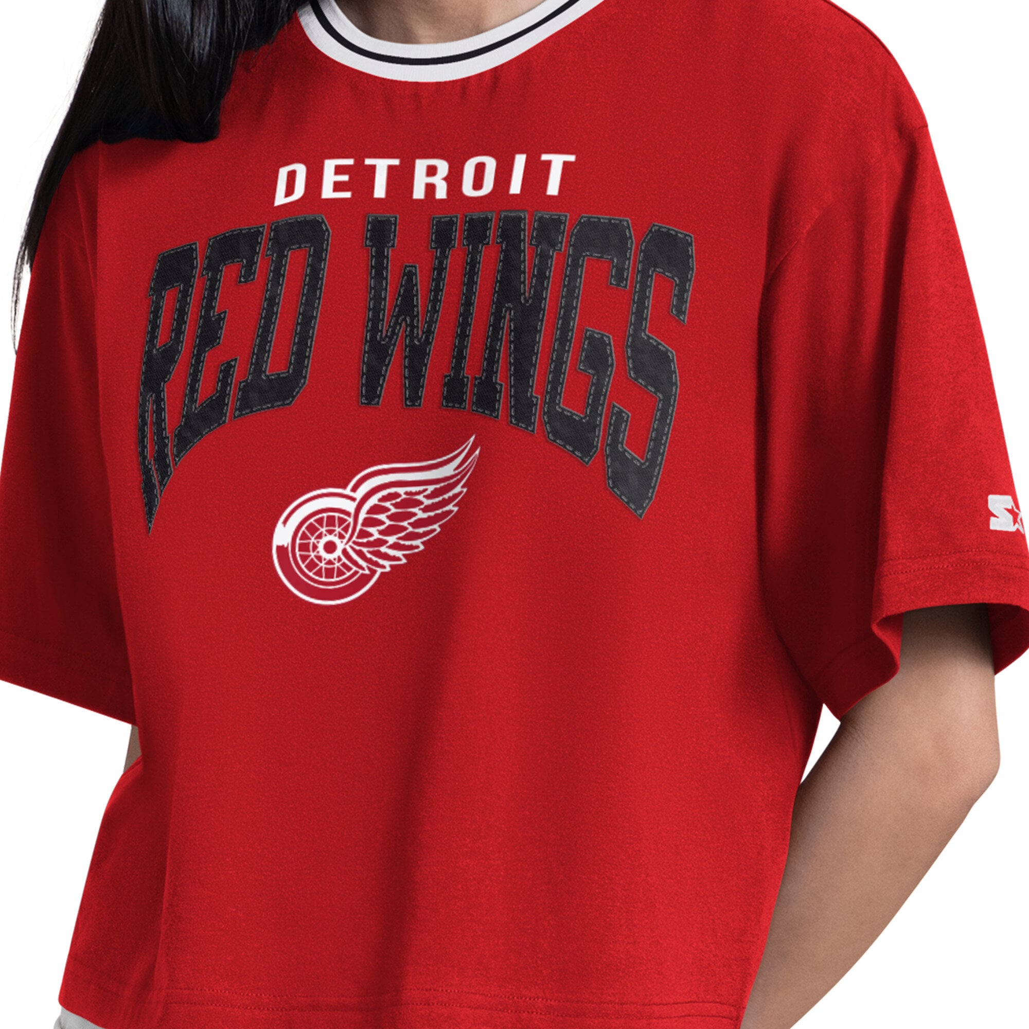 T-shirt court Starter rouge Detroit Red Wings Ace pour femmes