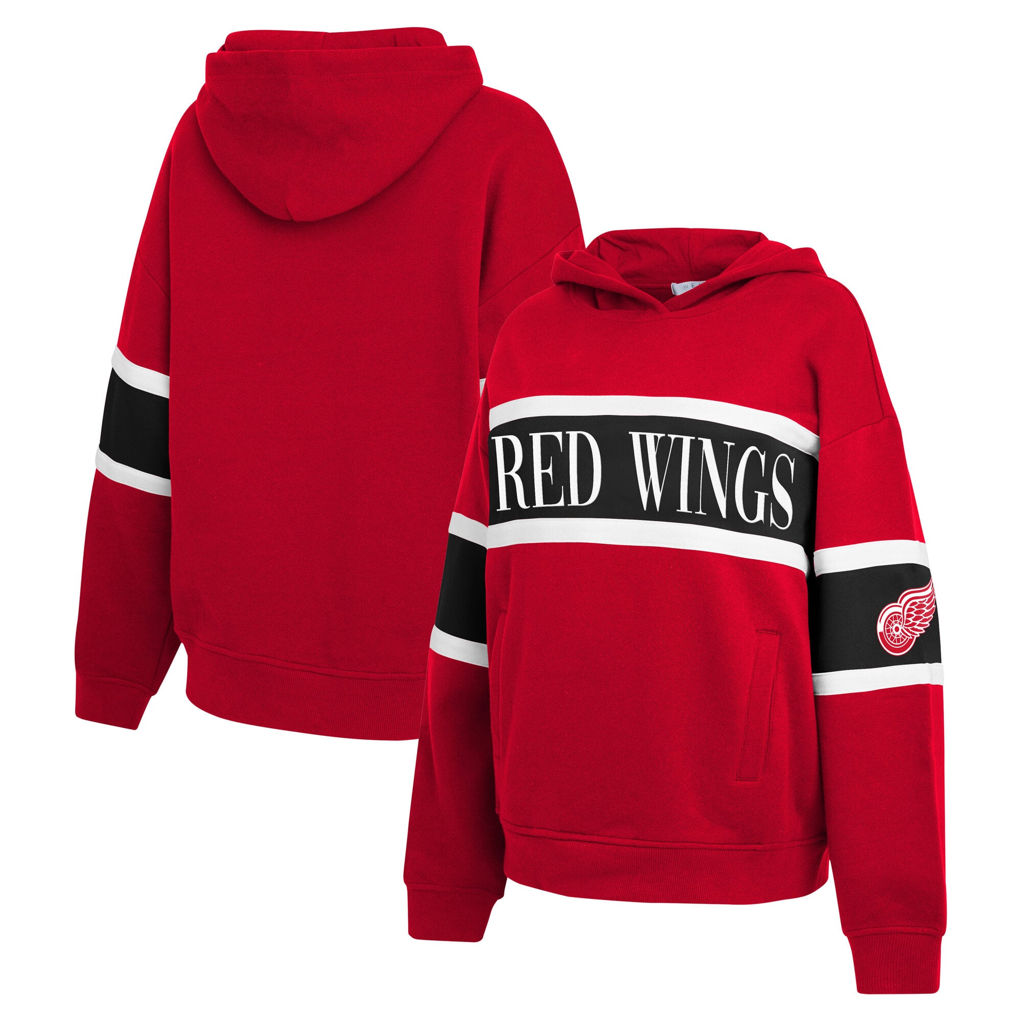 Sweat à capuche rayures colorées Detroit Red Wings pour femmes de la marque WEAR by Erin Andrews