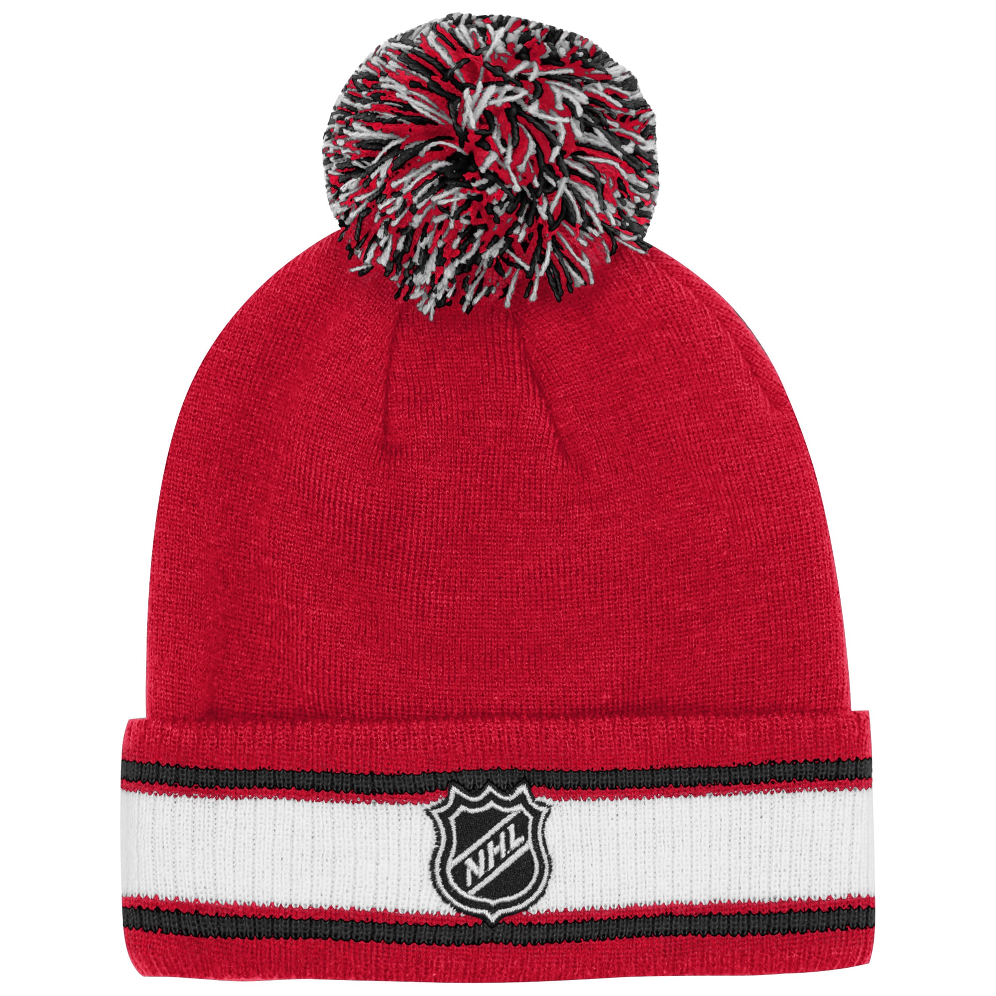 Bonnet tricoté authentique Detroit Red Wings rouge pour enfant avec pompon