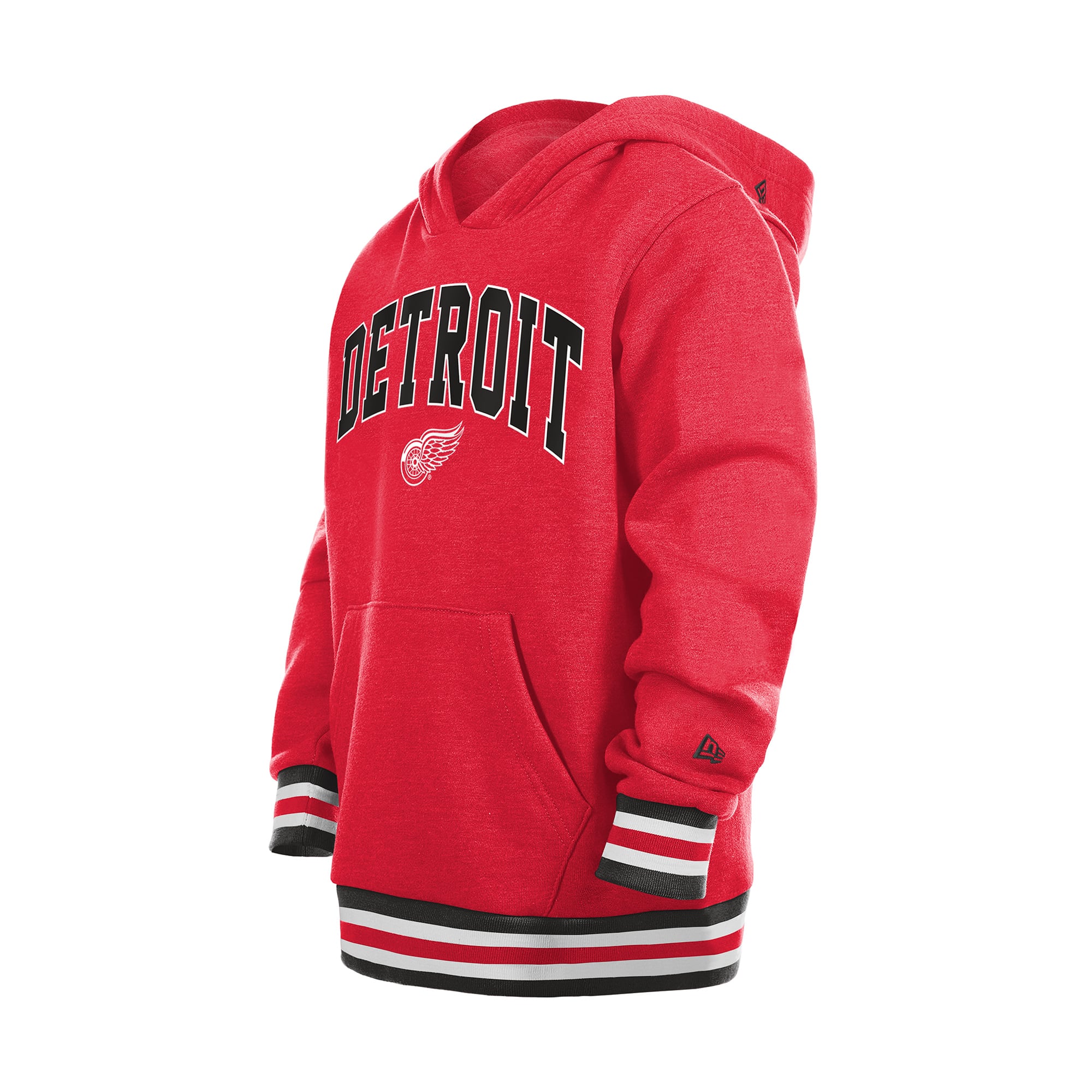 Youth New Era Red Detroit Wings Knit Trim Pullover Hoodie
