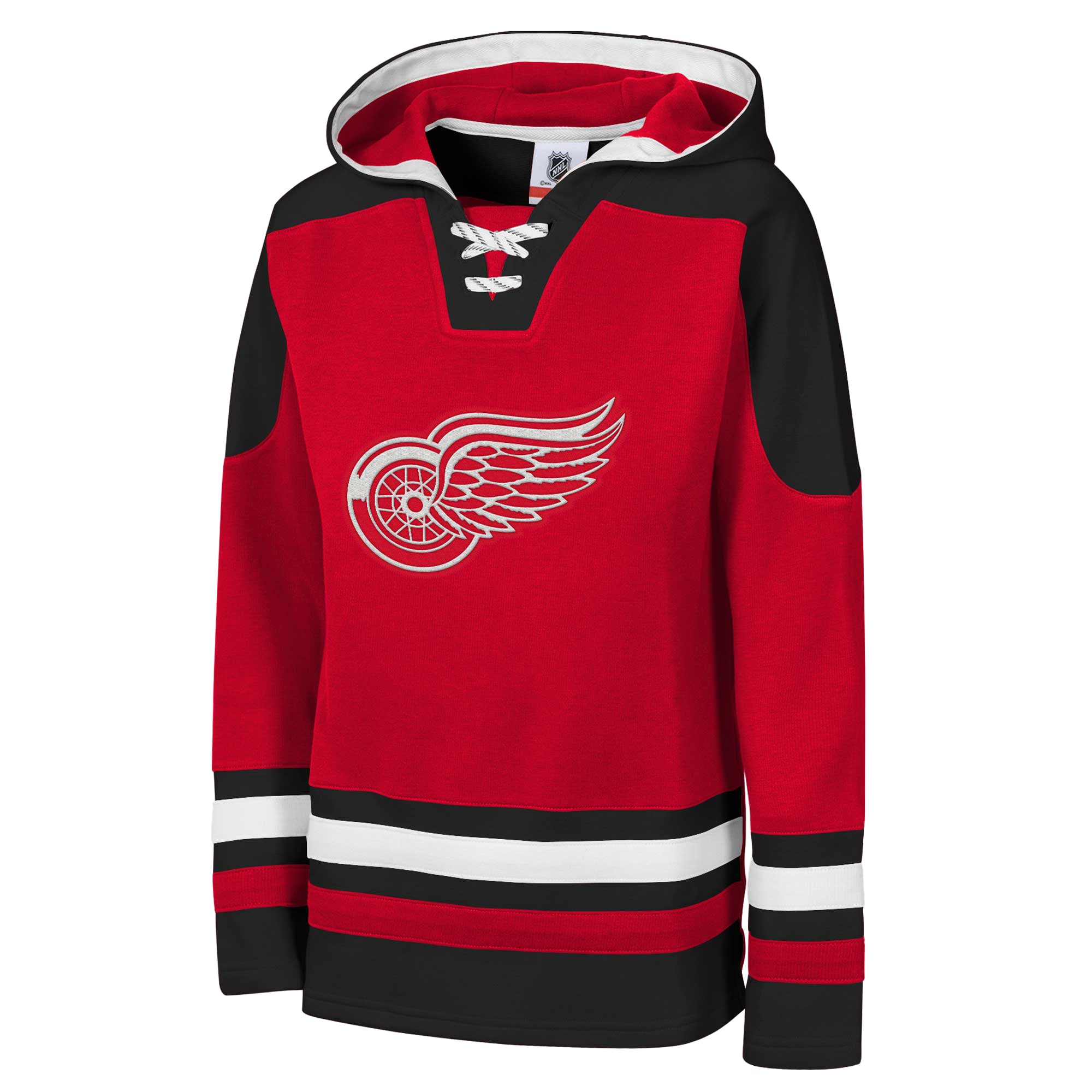 Sweat à capuche raglan col en V Youth Outerstuff rouge Detroit Red Wings Ageless Must Have