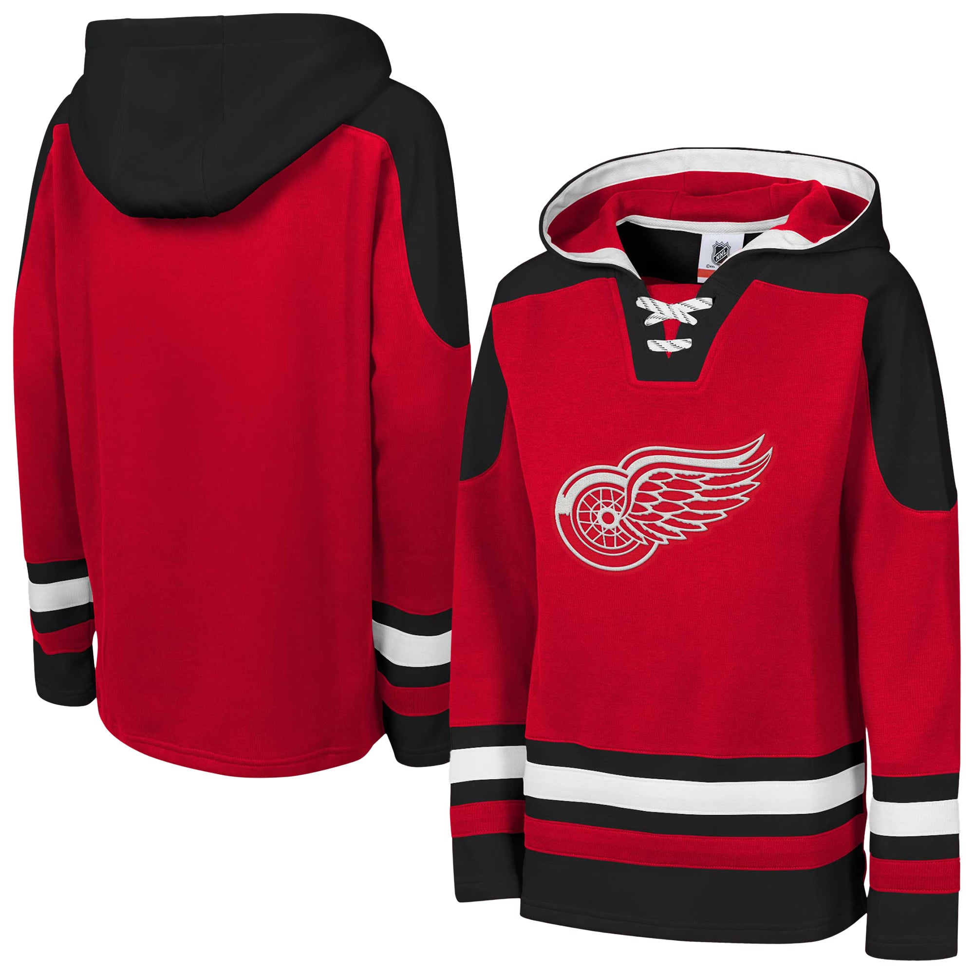 Sweat à capuche raglan col en V Youth Outerstuff rouge Detroit Red Wings Ageless Must Have
