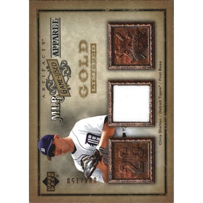 2006 Artifacts MLB Game-Used Apparel Gold Limited #SH Chris Shelton Jsy/150
