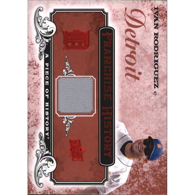2008 UD A Piece of History Franchise History Jersey Red #FH21 Ivan Rodriguez