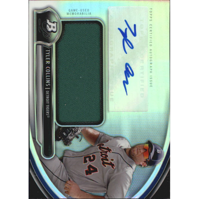 2013 Bowman Platinum Jumbo Relic Autographs Refractors #TC Tyler Collins