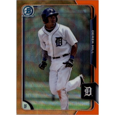 2015 Bowman Chrome Prospects Orange Wave Refractors #BCP195 Derek Hill