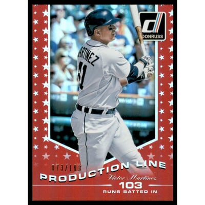 2015 Donruss Production Line Red #3 Victor Martinez/103