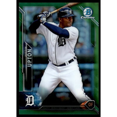 2016 Bowman Chrome Green Refractors #95 Justin Upton