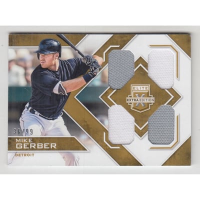 2016 Elite Extra Edition Quad Materials Holo Gold #11 Mike Gerber/99