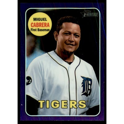 2018 Topps Heritage Chrome Purple Refractors #THC40 Miguel Cabrera