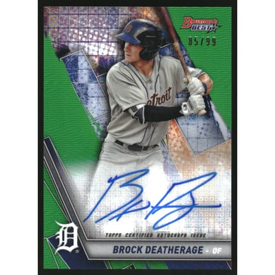 2019 Bowman's Best Best of '19 Autographs Green Refractors #B19BD Brock Deatherage
