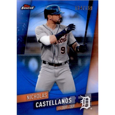 2019 Finest Blue Refractors #96 Nicholas Castellanos