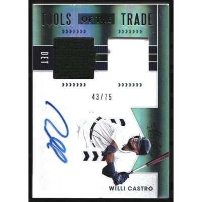 2020 Absolute Tools of the Trade Dual Swatch Signatures Spectrum Silver #25 Willi Castro/75