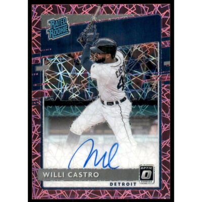 2020 Donruss Optic Rated Rookies Signatures Pink Velocity #23 Willi Castro