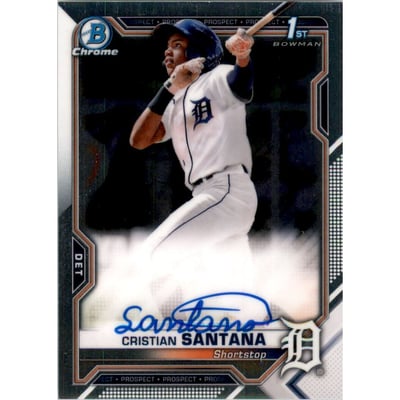 2021 Bowman Chrome Prospect Autographs #CPACS Cristian Santana
