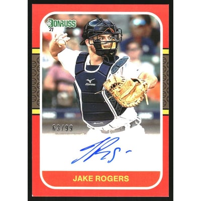 2021 Donruss Retro '87 Signatures Red #48 Jake Rogers/99