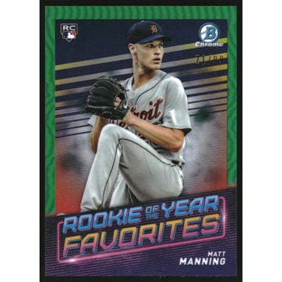 2022 Bowman Chrome Rookie of the Year Favorites Green Refractors #ROYF8 Matt Manning