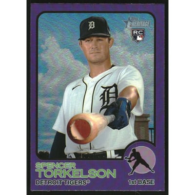 2022 Topps Heritage Chrome Purple Refractors #531 Spencer Torkelson