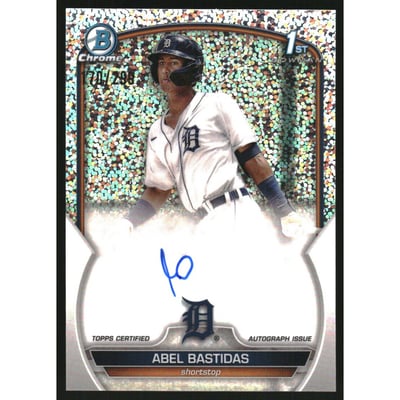2023 Bowman Chrome Prospect Autographs Speckle Refractors #CPAAB Abel Bastidas