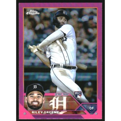 2023 Topps Chrome Pink Refractors #182 Riley Greene
