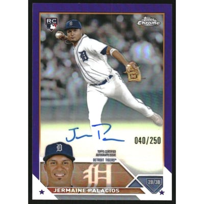 2023 Topps Chrome Rookie Autographs Purple Refractors #RAJP Jermaine Palacios