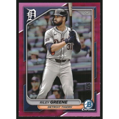 2024 Bowman Chrome Fuchsia Refractors #36 Riley Greene