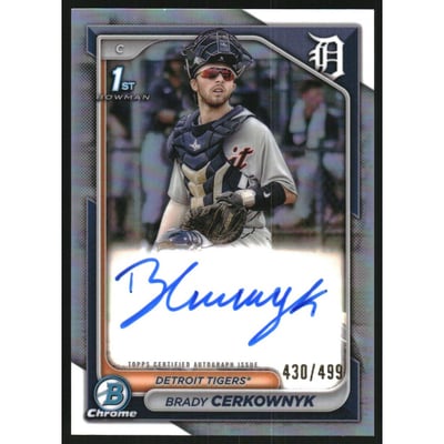2024 Bowman Chrome Prospect Autographs Refractors #CPABCE Brady Cerkownyk