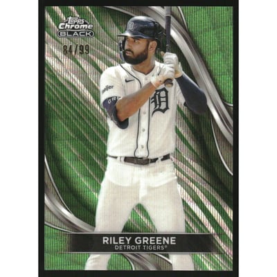 2024 Topps Chrome Black Green Wave Refractors #62 Riley Greene
