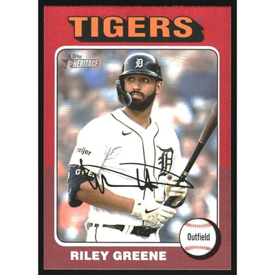 2024 Topps Heritage Red Border #381 Riley Greene