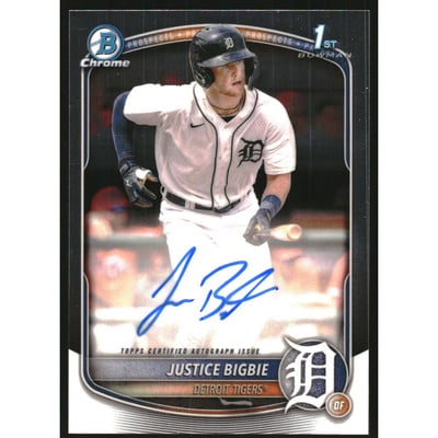 2025 Bowman Chrome Prospect Autographs #CPAJB Justice Bigbie