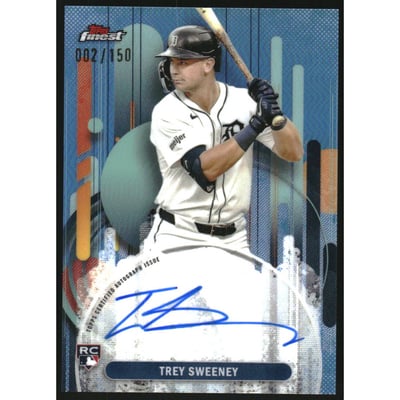 2025 Finest Autographs Sky Blue Refractors #FATSW Trey Sweeney