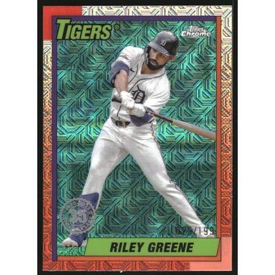 2025 Topps '90 Topps Silver Pack Chrome Aqua Refractors #T90C89 Riley Greene