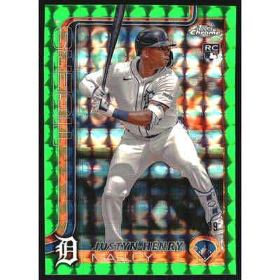 2025 Topps Chrome Green Geometric Refractors #224 Justyn-Henry Malloy