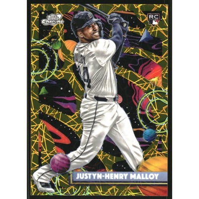 2025 Topps Cosmic Chrome Gold Interstellar Refractors #75 Justyn-Henry Malloy