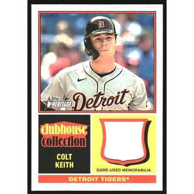 2025 Topps Heritage Clubhouse Collection Relics #CCRCK Colt Keith