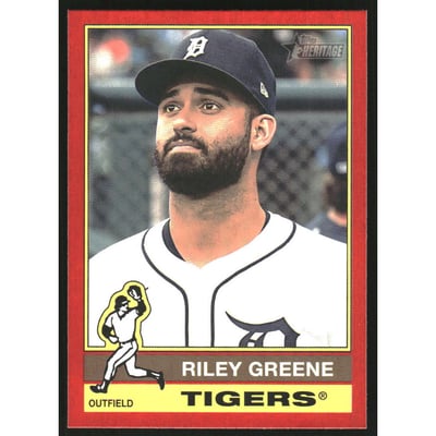 2025 Topps Heritage Red Border #54 Riley Greene