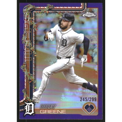 2025 Topps Holiday Chrome Purple Refractors #HC76 Riley Greene