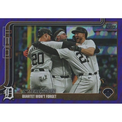 2025 Topps Purple Rainbow Foil #491 C'Mere, You!/Spencer Torkelson/Trey Sweeney