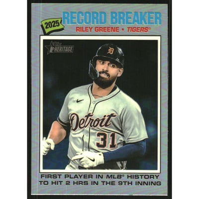 2026 Topps Heritage Chrome Refractors #234 Riley Greene