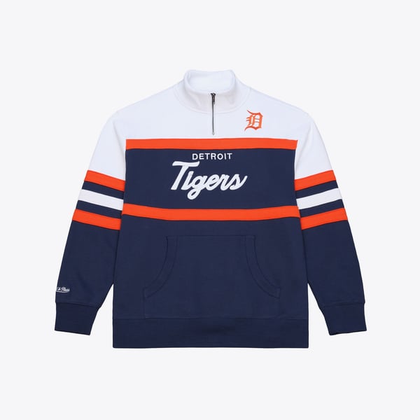 Detroit Tigers Cooperstown Collection Men's Button-Up Jersey - Navy Blue