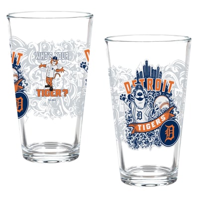 Detroit Tigers Two-Piece 16oz. Hometown Series Pint Glass Set