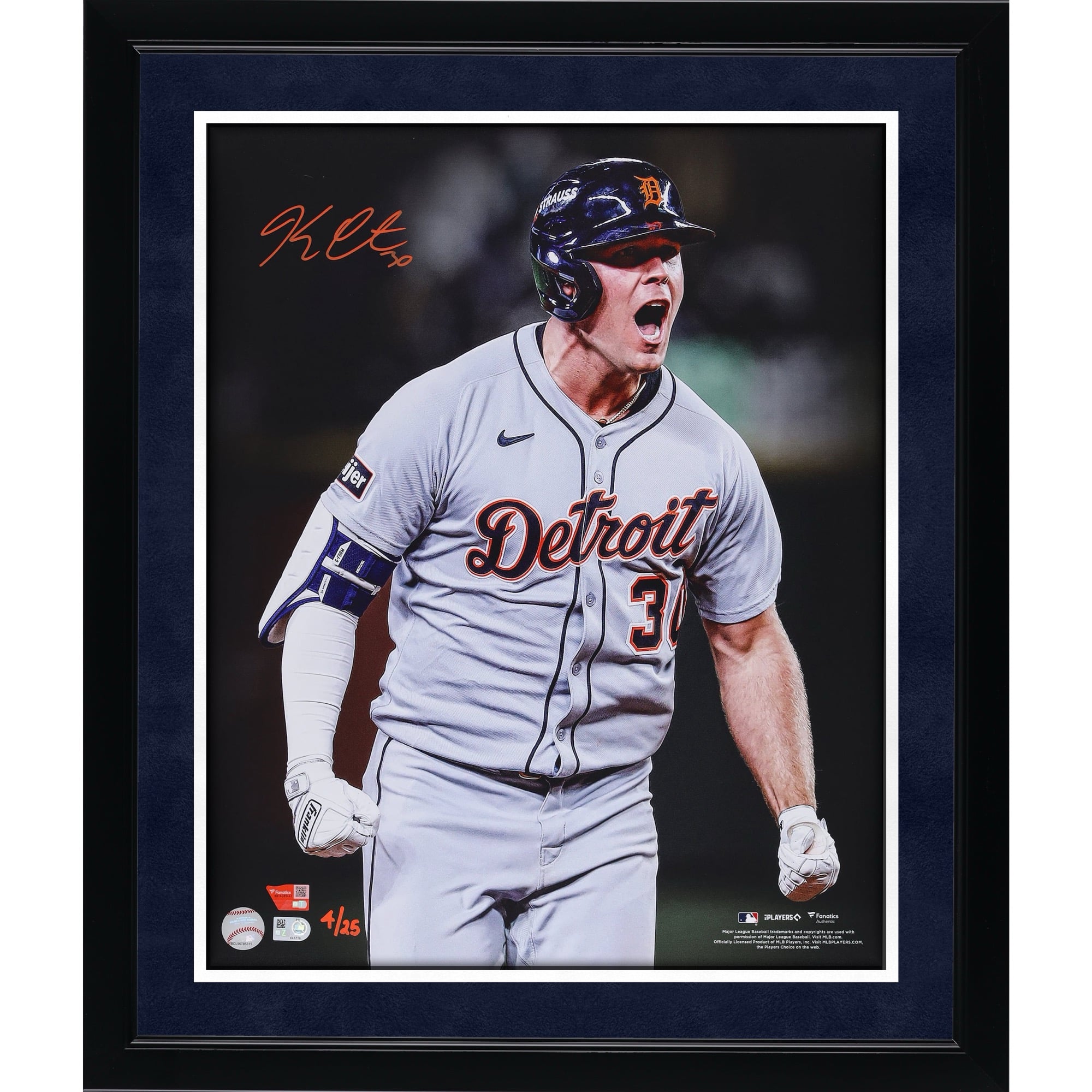 Kerry Carpenter Detroit Tigers Autographed 16" x 20" Unleashed Photograph - Limited Edition of 25