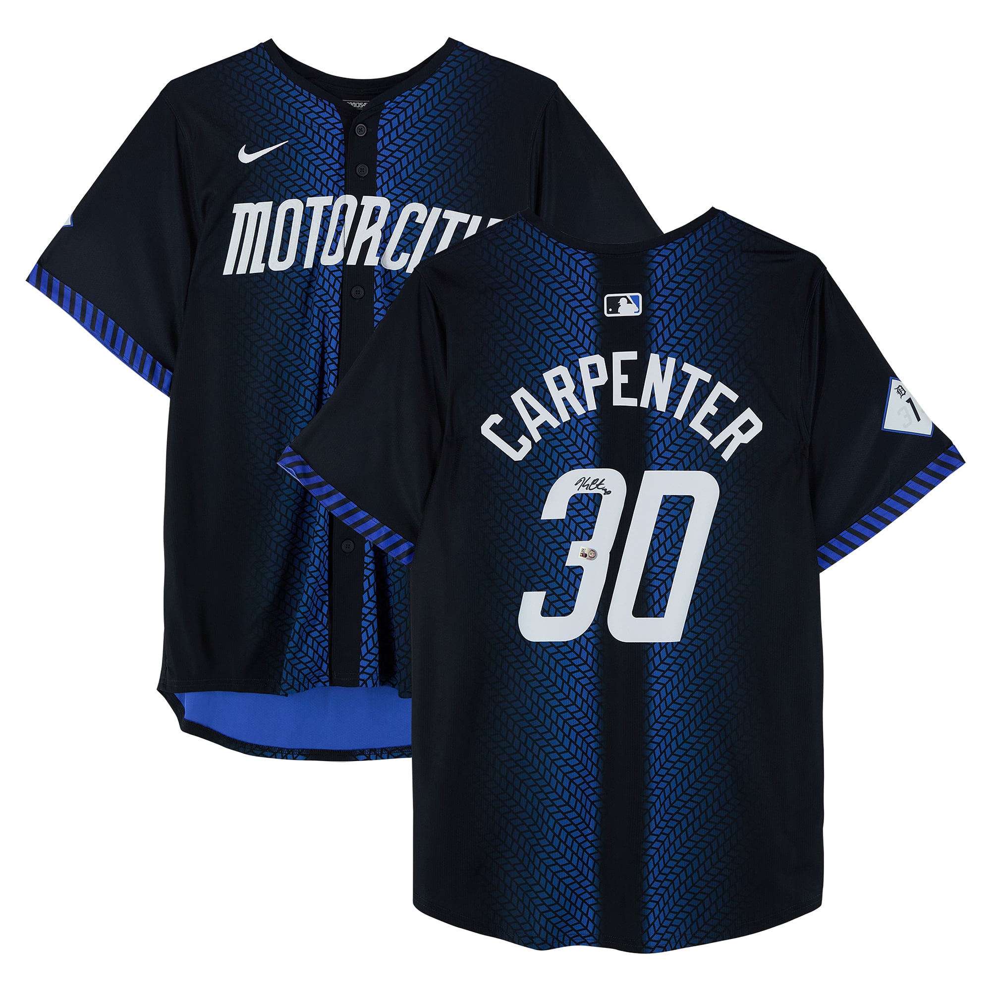 Kerry Carpenter Detroit Tigers Autographed Navy Nike Alternate Replica Jersey