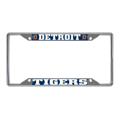 Detroit Tigers Logo Brands Chrome License Plate Frame
