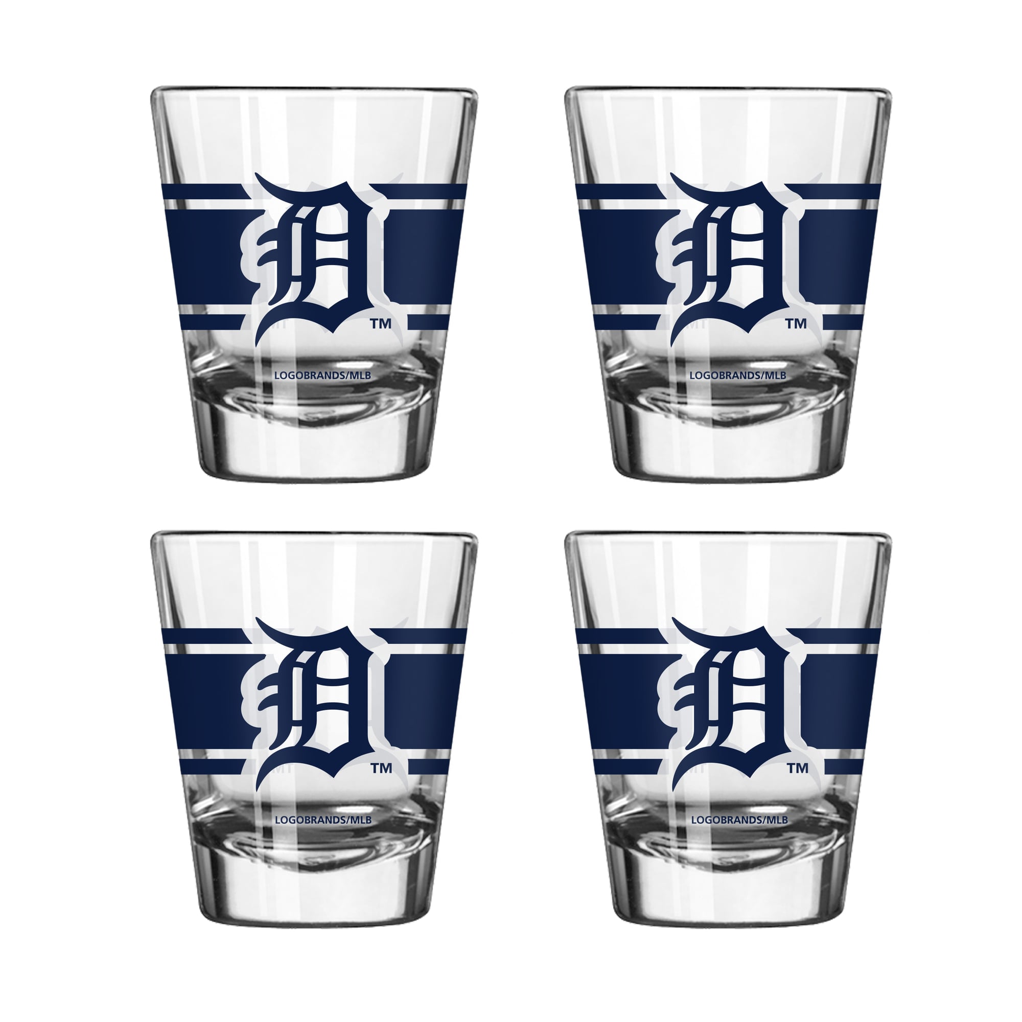 Ensemble de quatre verres à shot rayés Logo Brands Detroit Tigers